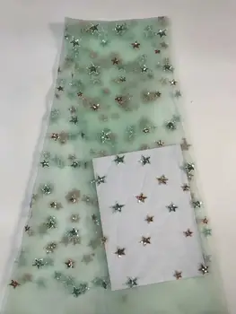 

2019 Latest French Nigerian Laces Fabrics High Quality Tulle African Laces Fabric For Wedding Lace Fabric 5 Yards FD827