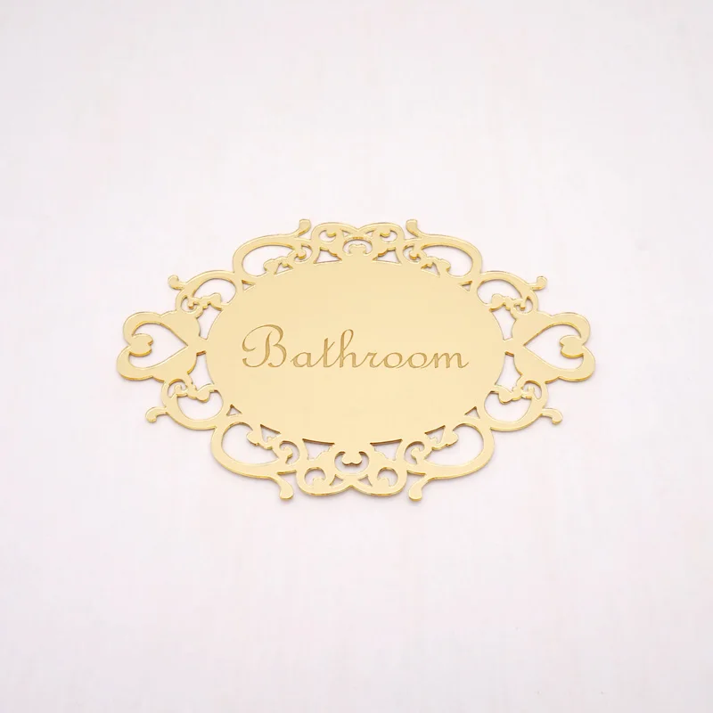 

Oval Shape Sign of Bedroom Bathroom Toilet Wall Stickers Door Sticker Art Mirror Indicator Customized Personalized Home Decor