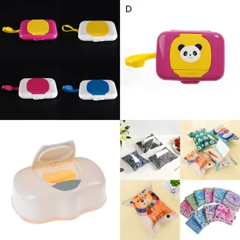 

Baby Wipes Case Wet Wipe Box Dispenser For Stroller Portable Rope Lid Covered Tissue Boxes