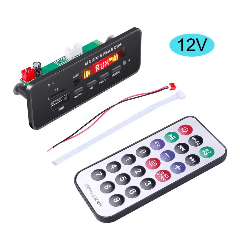 5/12V MP3 декодер доска FM радио Мощность отключения памяти Функция Bluetooth MP3 плеер декодер доска дважды декодирования - Цвет: B