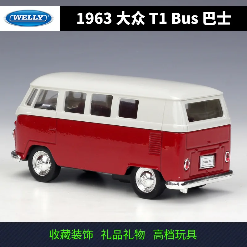 WELLY 1:36 VW 1963 T1 автобус сплав тяга назад игрушки модель автомобиля