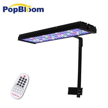 

PopBloom LED Light Aquarium Lamp Marine Fish Tank Coral Reef Led Lighting for Fish Tank Sunrise Sunset Arm Kit Way MH50BR-A