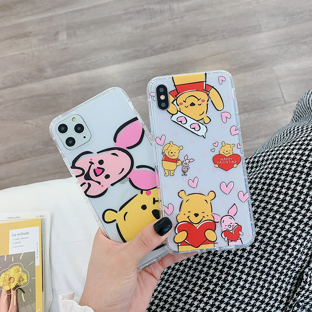 Чехол для телефона из ТПУ с мультяшным медведем iPhone 11 Pro Max X XR XS мягкая прозрачная