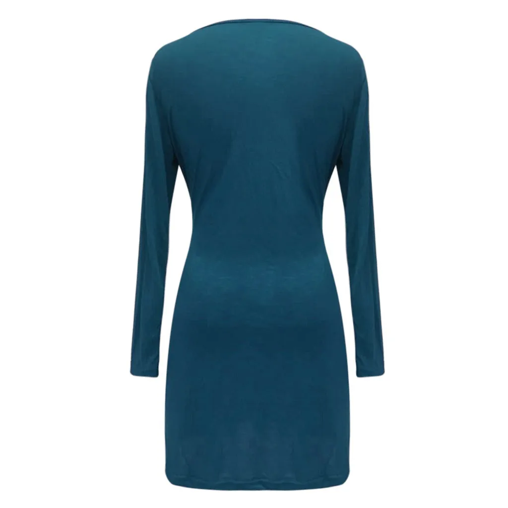 Платье Женское vestidos на Хэллоуин S-2XL de noche vestidos de платье Летнее женское с круглым вырезом однотонное платье с длинными рукавами с принтом Z4