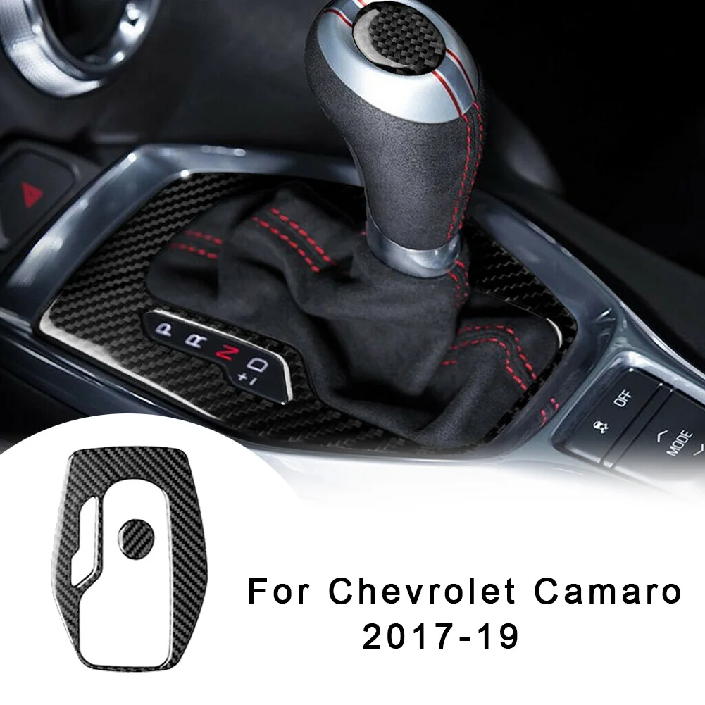 

2pcs For Chevrolet Camaro 2017-19 Carbon Fiber Interior Gear Shift Panel Frame Decoration Cover Car Styling Accessories