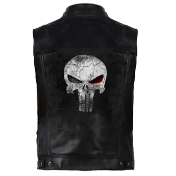 

Customize PU Vest Men Leather Sleeveless Jackets Vests Punk Rock Waistcoat Hip Hop Coat Streetwear outerwear vests