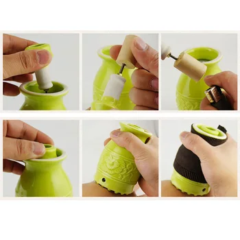 

1 Pc Ceramic Moxibustion Pot Moxa Massage Pot Moxa Burner Moxibustion Can Moxibustion Massage Tool (Green)