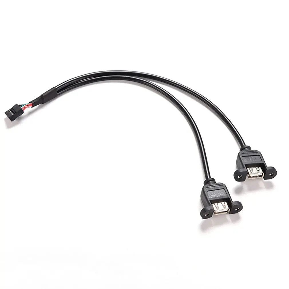 Портативный размер 30 см 2 порта USB A Female to Internal 9 Pin Header Adapter Cable удобный конвертер Кабель