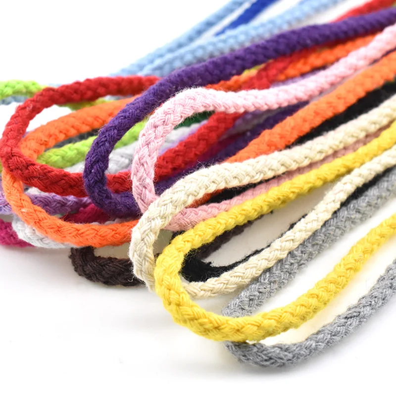 5mm Cotton Rope Craft Decorative Twisted Cord Rope for Handmade Decoration DIY Lanyard Ficelles Couleurs Thread Cord 5yards