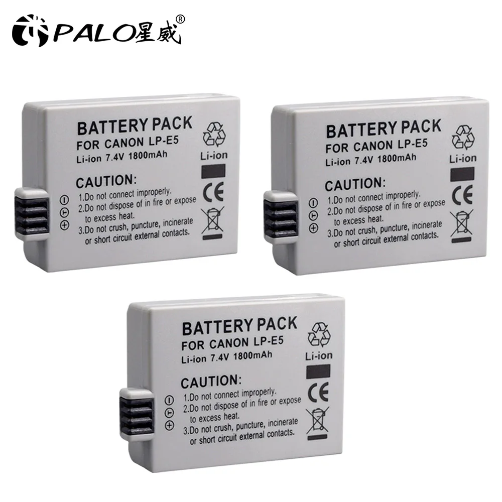 PALO LP-E5 LPE5 LP E5 lcd двойное зарядное устройство+ 2 шт Высокая емкость 7,4 В 1800 мАч батарея для Canon Eos 450D 500D 1000D Kiss X3