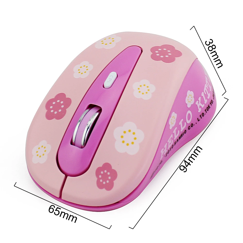 Mini Mouse USB rosa simpatico cartone animato Computer Mause Mouse da gioco  Wireless ottico 3D Mouse da ufficio ergonomico da 1200DPI per PC Gamer