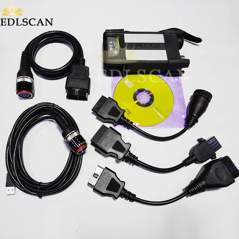 Диагностический инструмент для грузовика EDLSCAN Vocom II 88894000 для диагностики тяжелых транспортных средств Volvo с PTT 2.7.4 программное обеспечение VOCOM II сканер