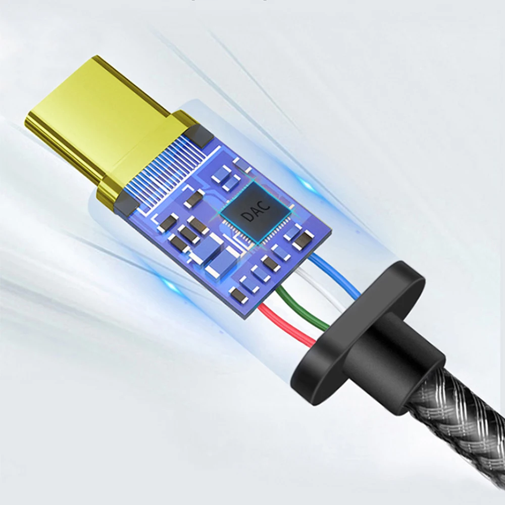 HiFi Digital Decoding Amp type C to 3 5mm Adapter Cable Dac Headphone Audio Aux Cable For Xiaomi Mi 10 9 ipad