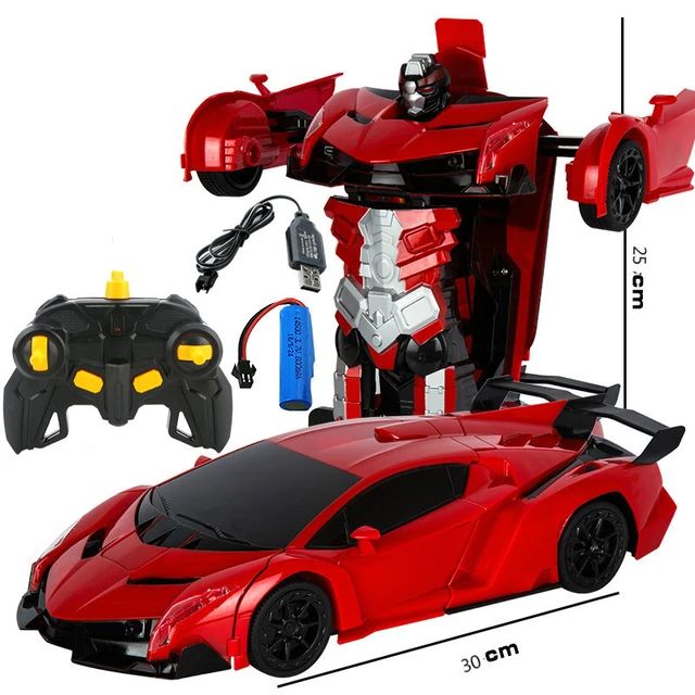 2.4Ghz Induction Transformation Robot Car 1:14 Deformation RC Car Toy led Light Electric Fightint Robot Models Gift for Boy Y156 2