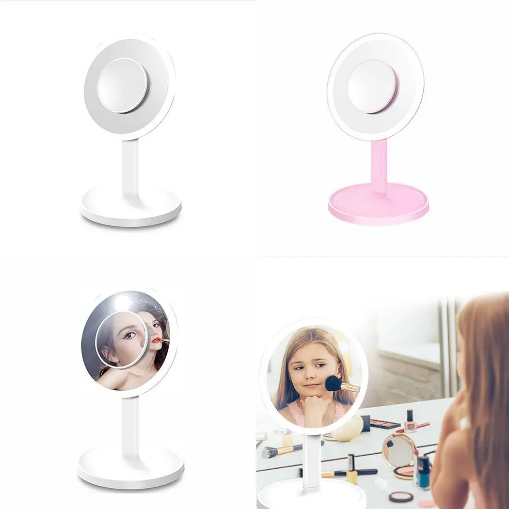 Desktop USB Rechargeable LED Light Adjustable Brightness 5V Cosmetic 1W 1500mAh(Included) Makeup Mirror