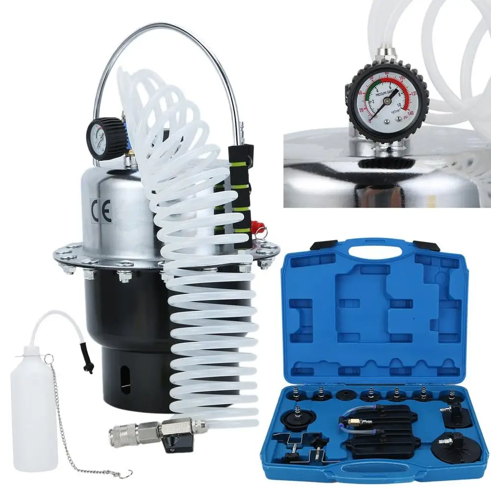 

Compressed Air Brake Bleeding Device Cars Auto Pneumatic Brake Bleeder Brake Clutch System Bleeding Machine 5L