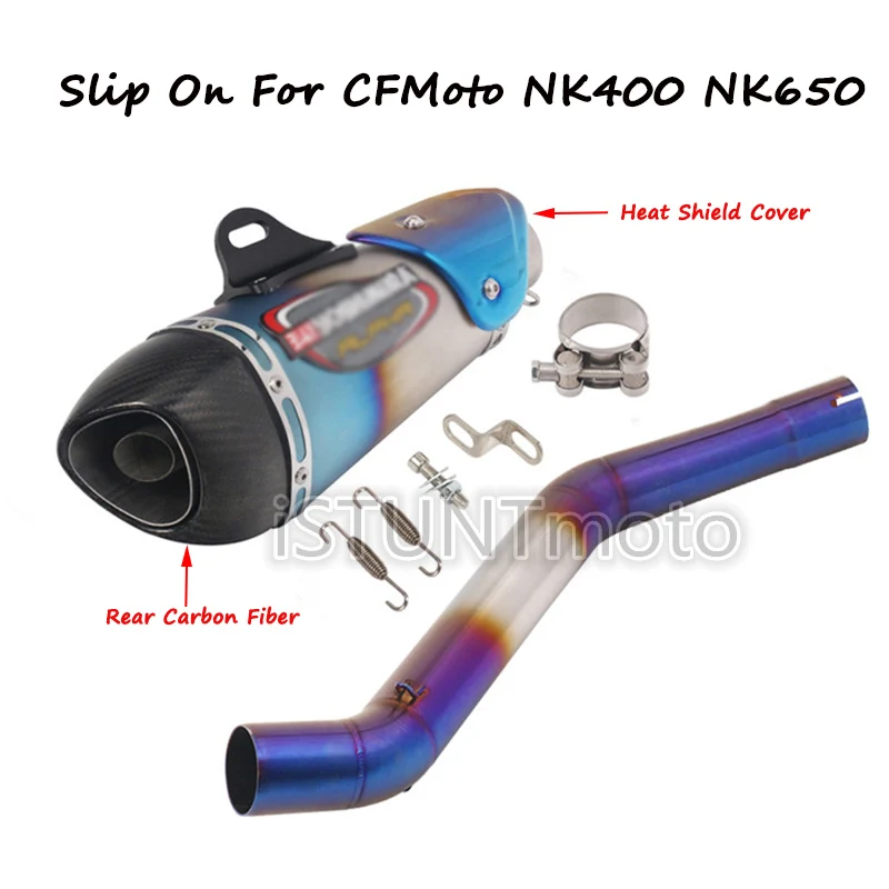 Слипоны для CFMoto 400NK NK400 650 NK650 650NK мотоцикл модифицированный скутер среднего звенья трубы полная система с Akrapovic выхлопной