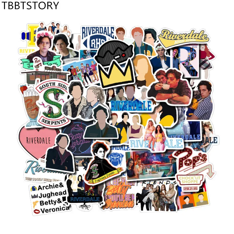 50pcs Tv Show Riverdale Stickers for Scrapbooking Skateboard Car Suitcase DIY Computer Laptop Phone Notebook Waterproof Sticker