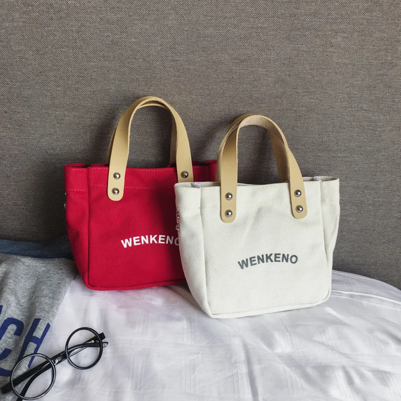 

New Arrival Canvas Bag Women's 2020 Spring New Style Korean-style Lettered Sports Bag Shoulder Diagonal Square Sling Bag Handbag