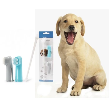 

Pet Teeth Brush Cat Dog Teeth Cleaning Tools Supplies Clean Bad Breath Double Head Pets Finger Toothbrush Dog Cleaning Brush