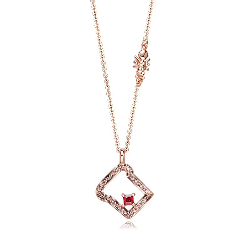 

Personality Creative Ant Necklace Made with Swarovski Elemental Crystal Rose Gold Color Pendant Necklace Fashion Jewelry Choker