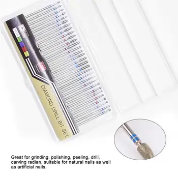 

30Pcs/Set Diamond Drill Nail Bit Cuticle Dead Skin Clean for Nail Files Manicure Tools Cuticle Polishing Tool for Manicure Drill