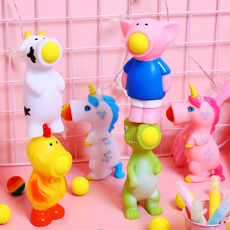 

Unicorn Squeeze Popper Assorted Blaster Animal Launching Ball Children's Gifts Decompression Toy Unicorn Squeeze Spray Ball
