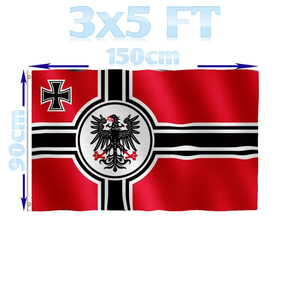 

BENFACTORY Store 3x5 feet Germany Greater German Reich war flag eagle Flag Single Layer 100D Polyester with Brass Grommets