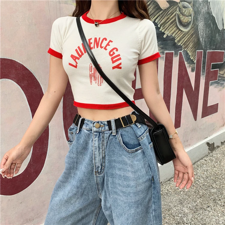 Винтажный пояс с высокой талией, регулируемые джинсы, женская уличная одежда, Ретро стиль, свободные джинсовые Широкие штаны