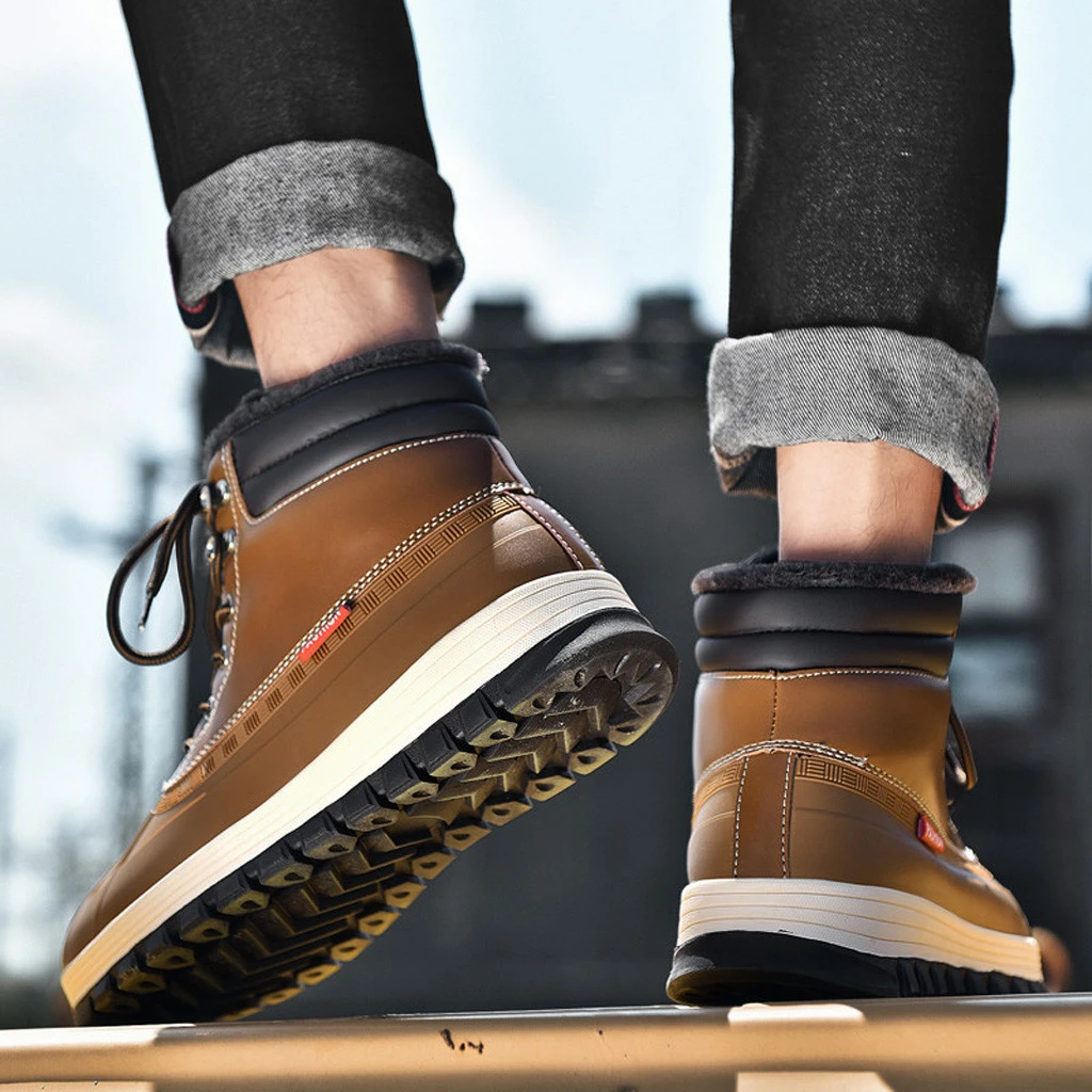 SAGACE/Зимние ботильоны; мужские ботинки Martens из натуральной кожи; теплые плюшевые зимние ботинки; безопасные рабочие ботинки для улицы; chaussure homme; размеры 39-48; 117
