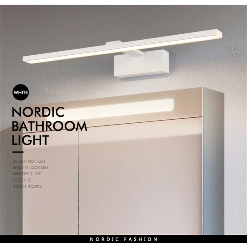 Conduziu a Lâmpada de Parede Nordic Banheiro Espelho Faróis Preto Branco Maquiagem Luz Parede Decoração Interior Luminárias Industriais 10 Luminárias de parede
