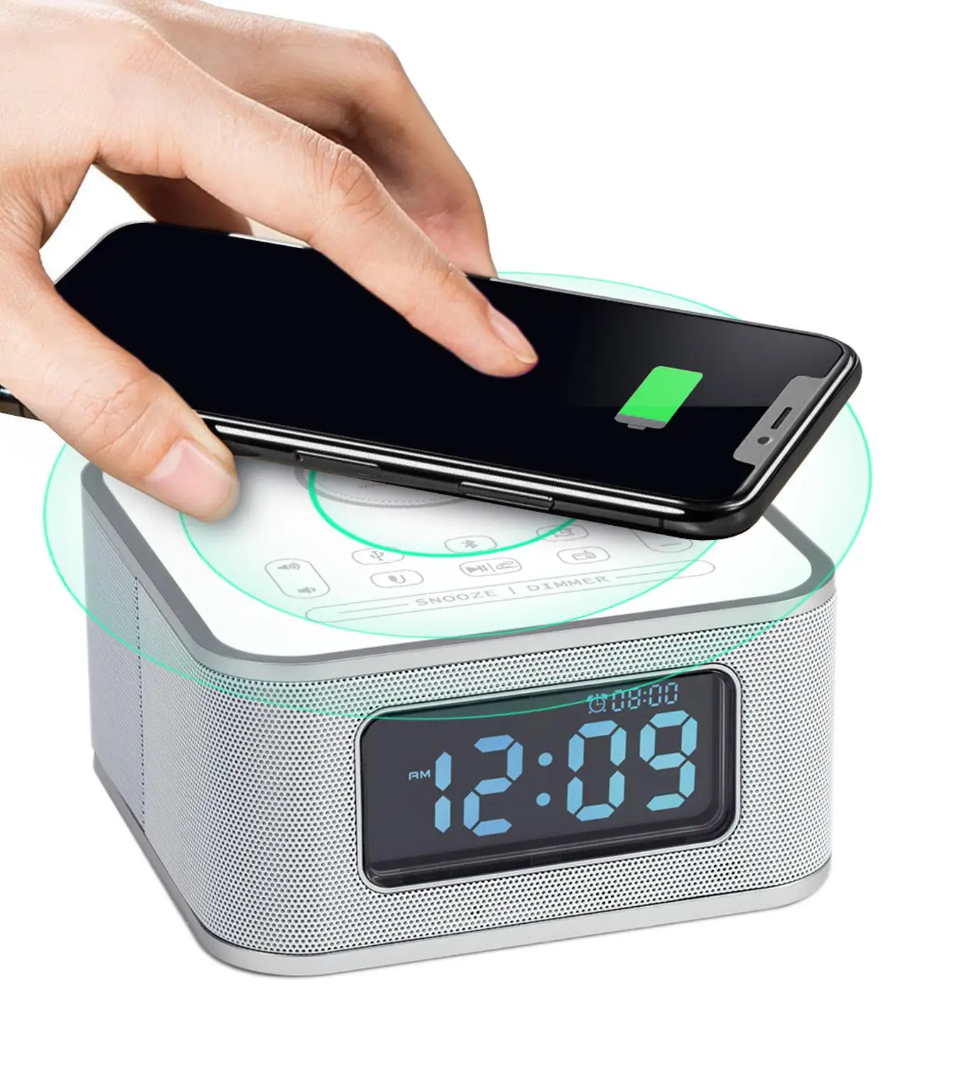 Беспроводная зарядная Колонка Homtime с fm радио Bluetooth колонки USB зарядное устройство