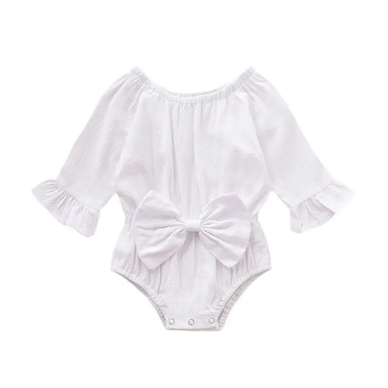 

Infant Rompers Baby Girl Clothes Autumn Long Sleeve Rompers With Bowknot Kids Girls Bodysuit Clothes for Newborn Baby Clothes