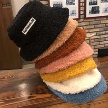 Рыбацкая шапка, зимняя овечья шерсть, теплая плюшевая шапка для бассейна, для женщин и девочек, одноцветная Панама, Панама, милая детская шапка для улицы z1212