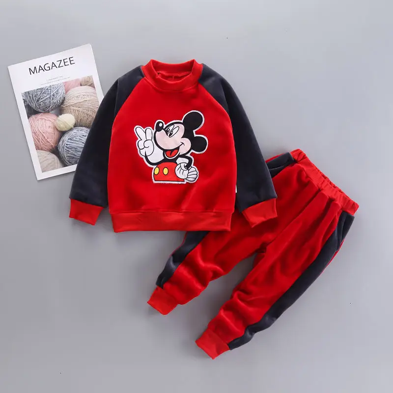 

Hooded Long Sleeve Tops and Jogger Trousers Sets/2PCS Patchwork Autumn Letter Printing 100% Cotton Children suit Wear