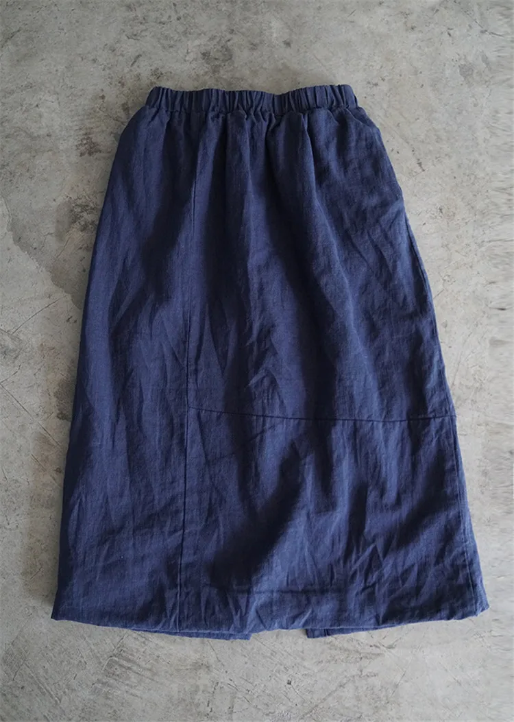 SCUWLINEN,, зимние женские юбки, винтажные, одноцветные, эластичная резинка на талии, подходят ко всему, толстые, теплые, хлопковые, стеганые юбки, Jupe Femme P160