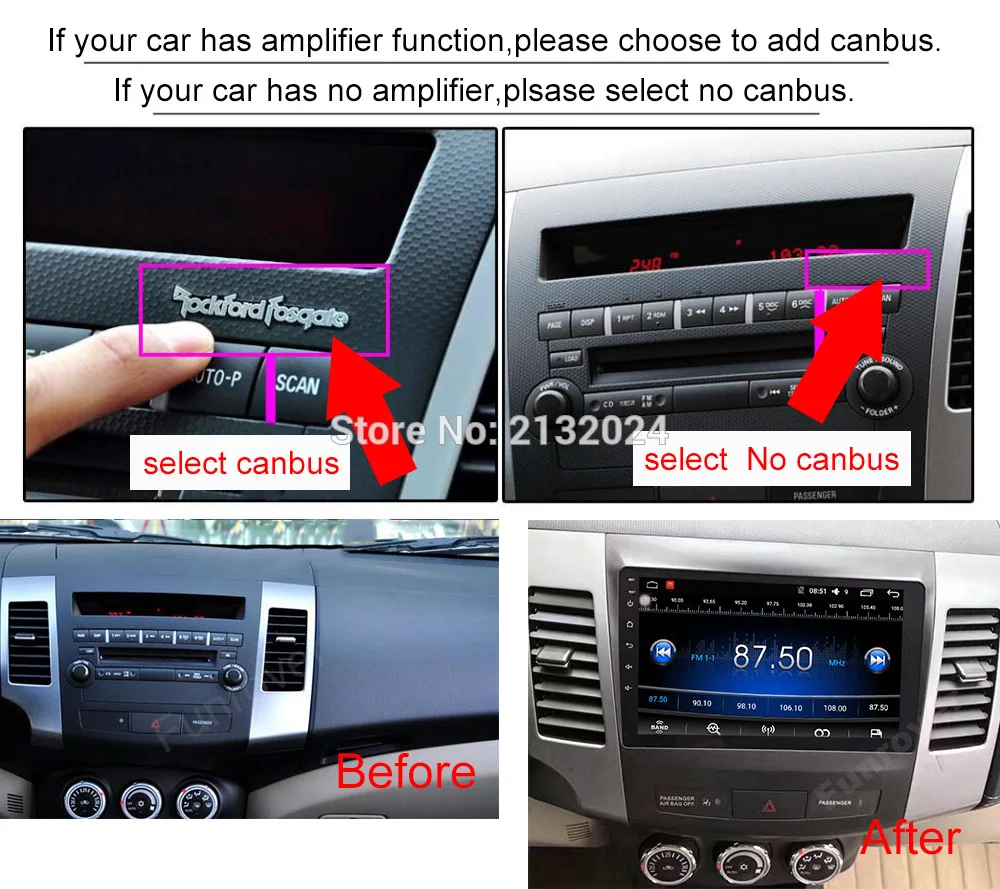Best FUNROVER 2.5D Android 9.0 Car DVD Multimedia player For Mitsubishi Outlander XL 2005-2014 Radio Tape Recorder GPS Navigation DSP 2