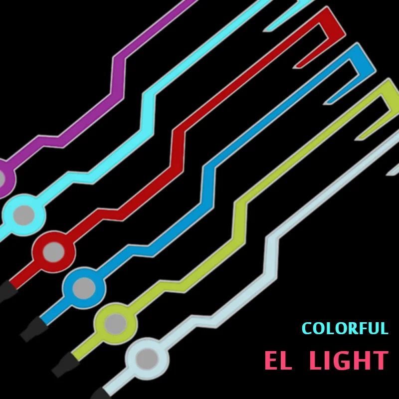 2 Pcs Motorcycle Helmet Night Riding Cold Lights Kit  Signal Flashing Stripe LED Luminous Sticker Universal Waterproof Durable