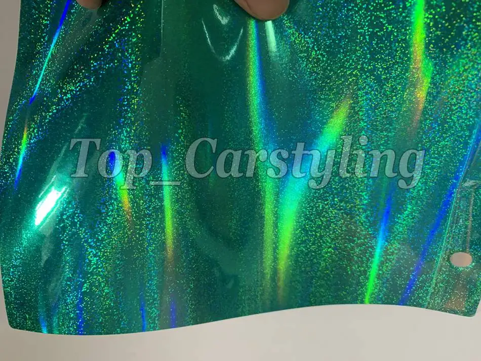 760 Green HOLOGRAPHIC rainbow color flow vinyl hologram laser carr wrap sticker foil (2)