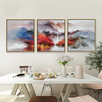 

New Chinese Abstract Landsacpe Canvas Painting Posters and Prints Cuadros Wall Art Pictures For Living Room Decoration