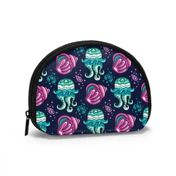 

Tropical Coral Reef Mollusk Shell Classic Style Wallet Genuine Wallets Short Purse Card Holder Wallet Woman