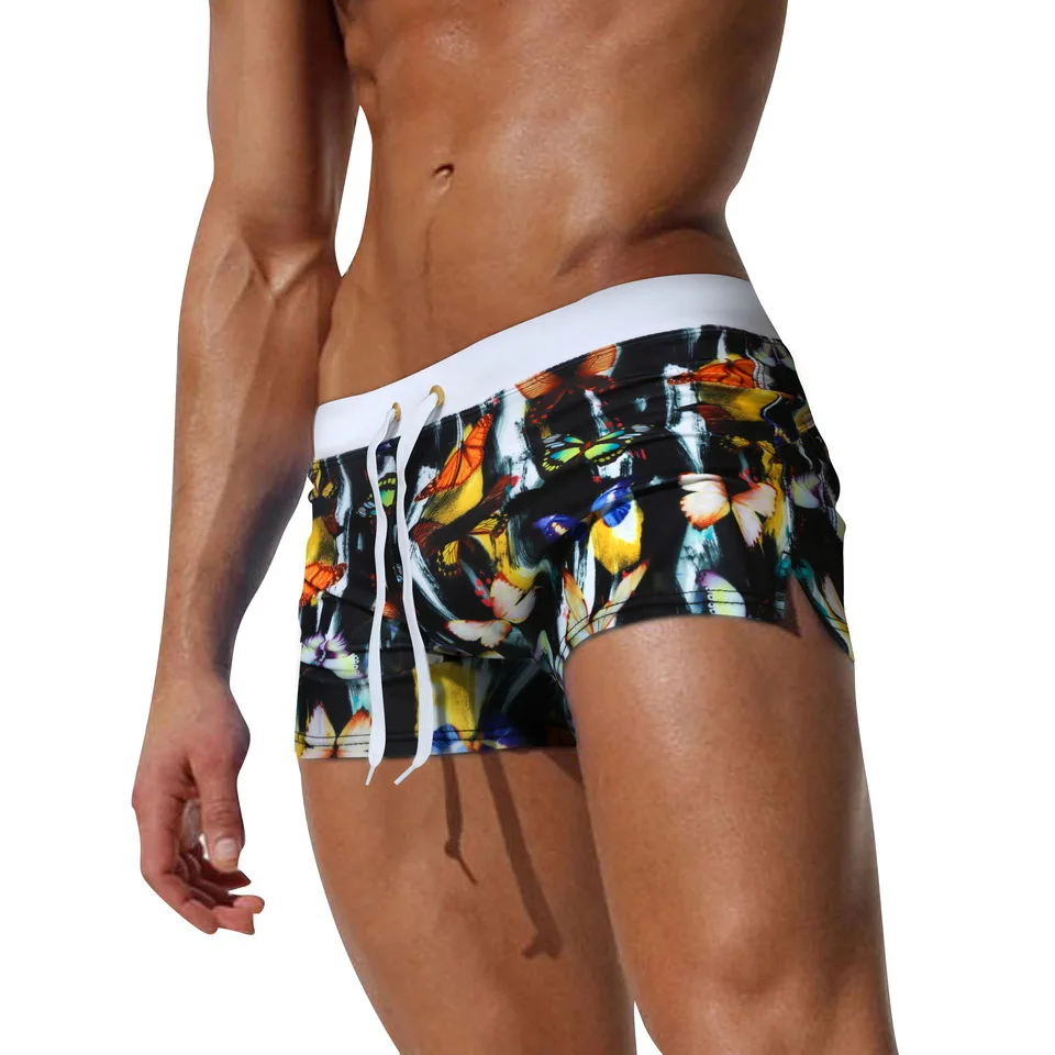 

Summer Men Swim Briefs Swimsuits Boxers Sexy Low Waist Swimwear Shorts Swimming Trunks Bermuda Surf Board Beach Sports Wear