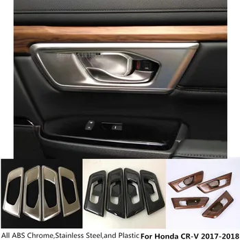 

Car Trim Stainless Steel/Carbon Fibre Door Inner Handle Bowl Armrest Frame Lamp For Honda CRV CR-V 2017 2018 2019 2020