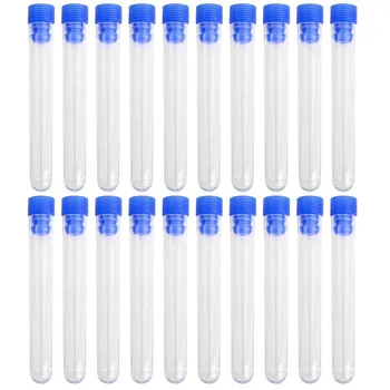 

20 pcs Test tubes 100 x 15mm Disposable non-graduated plastic tubes blue