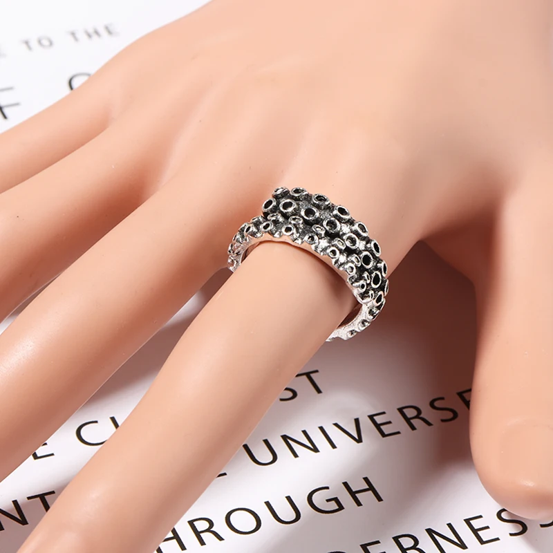 Shellhard открытые регулируемые щупальца осьминога винтажные кольца из нержавеющей