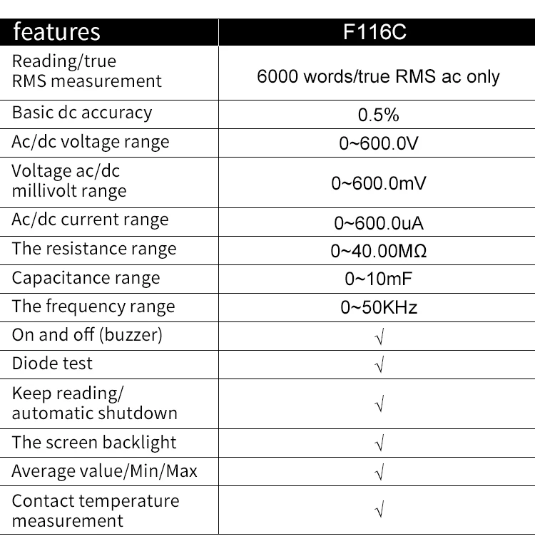 Fluke 116C AVC VoltAlert мультиметр подсветки 116 True RMS