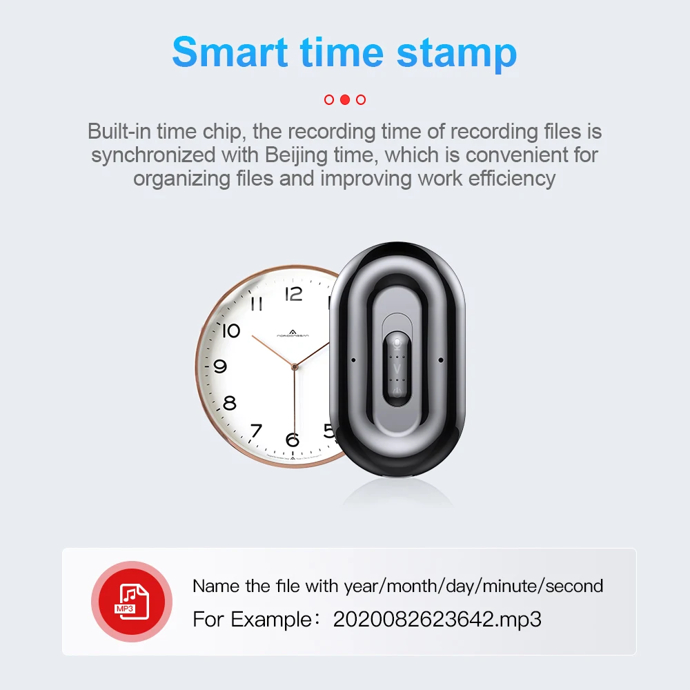 500Mah 65Hrs Long Recording Time Standby Mini Magnetic Activated Voice Audio Recorder Keychian Portable MP3 Player