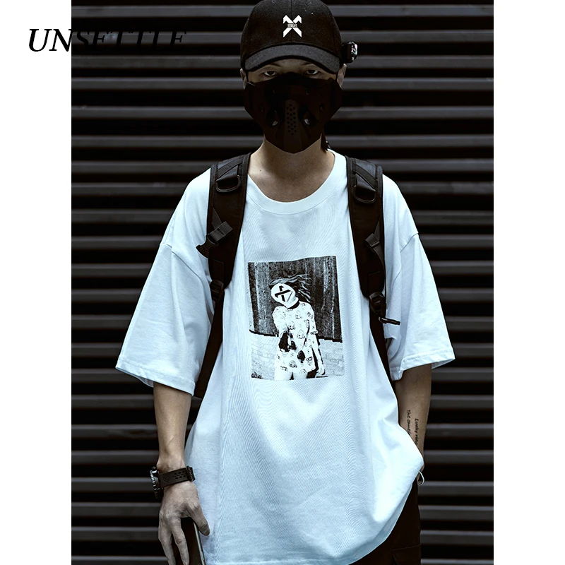 UNSETTLE 2020SS Harajuku футболка дизайн Мужчины/Женщины Лето Хип-хоп забавная фотопечать