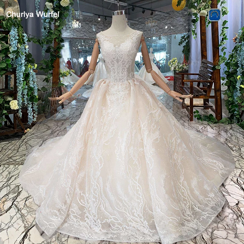 

HTL199 Beach Wedding Dress simple boat neck sleeveless appliques boho bridal dress wedding gown with train robe mariee 2019