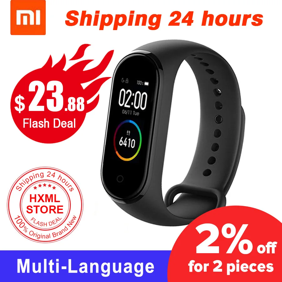 Xiaomi mi Band 4 Smart mi band 4 Цвета экран Браслет фитнес-трекер для измерения сердечного ритма Bluetooth 5,0 водонепроницаемый банда4